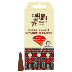 Native Soul Backflow Cones White Sage and Dragons Blood Jumbo size Native Soul Backflow Cones White Sage and Dragons Blood Jumbo size